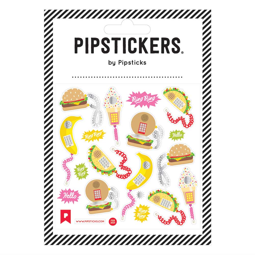 Pipsticks, Stickers, Art & School, Approximately 4"x4", Call Me a Foodie, 686009
